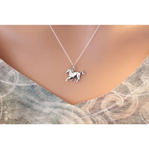 Sterling Silver Horse Necklace Sterling Silver Stallion Necklace